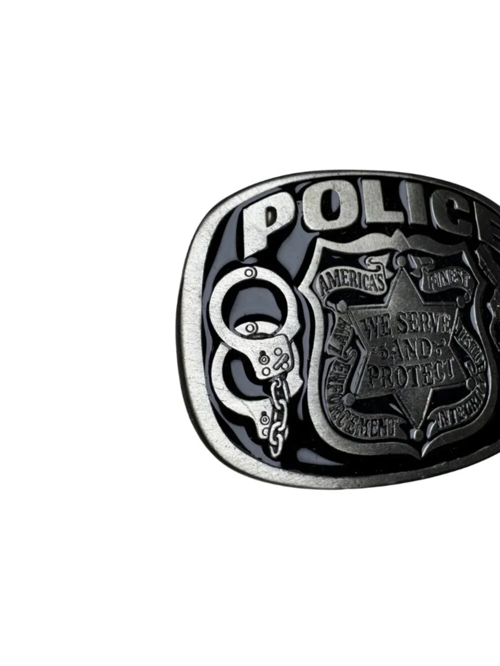 Police-Themed Belt Buckle 